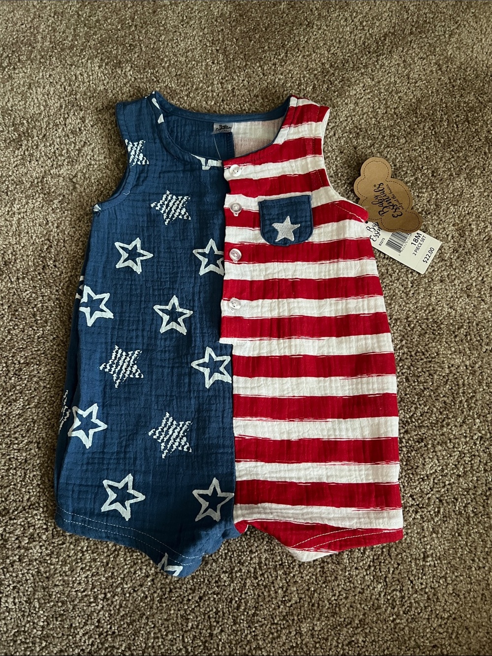 18M American Flag Romper